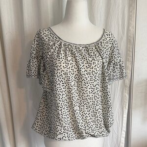 Max Studio Heart Polka Dot Women's Top SZ XL NWT!